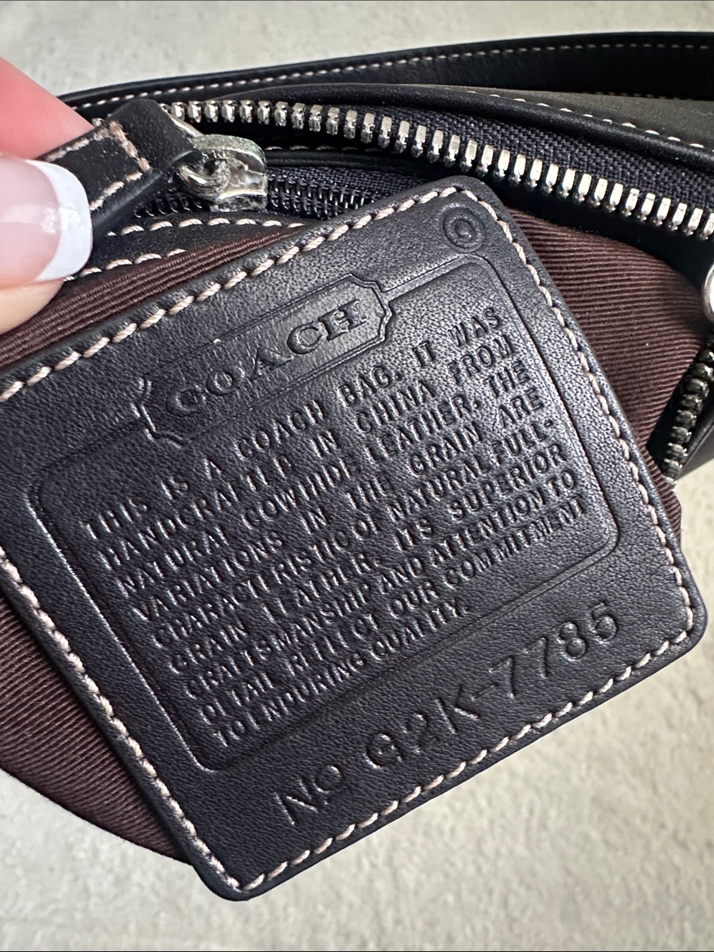 Y2K Coach 7785 Hamptons Demi Pouch Black Leather Bag Purse Old Money Minimalist - Picture 10 of 10